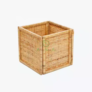 ตะกร้าเก็บของหวายพับได้ ดีไซน์ทรงสี่เหลี่ยม สำหรับบ้านและห้องครัว - Product Image 2