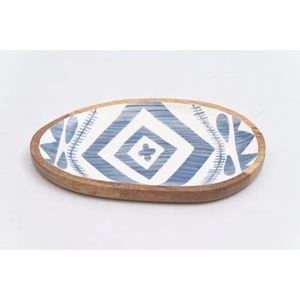 ถาดไม้รูปทรงพระอาทิตย์สมัยใหม่ พิมพ์ลายเคลือบอีนาเมล เป็นมิตรกับสิ่งแวดล้อม ทนทาน ผลิตด้วยมือ เหมาะสำหรับงานแต่งงาน งานดีวาลี และใช้ในบ้าน - Product Image 5