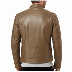 Chaqueta Casual de PU para Motocicleta para Hombre, Ajuste Delgado, con Capucha, Largo Regular, Solapa, Cremallera Frontal, Cortavientos, Servicio OEM, Algodón en la Parte Delantera - Product Image 2