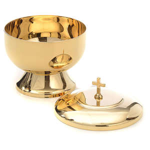 Ciborio de latón plateado de diseño clásico moderno con vástago decorado, recipiente religioso pulido para uso en la iglesia, venta al por mayor disponible - Product Image 3