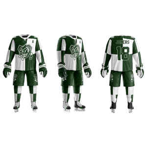 Ensembles d'uniformes de hockey sur glace réversibles de haute qualité Maillot respirant Conçu sur mesure Nom de l'équipe Options OEM Vêtements de sport en gros - Product Image 4