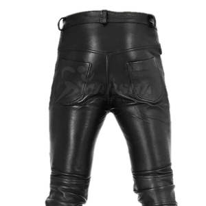 กางเกงหนังสำหรับผู้ชายกางเกงหนังมีโลโก้ของคุณเอง - Product Image 4