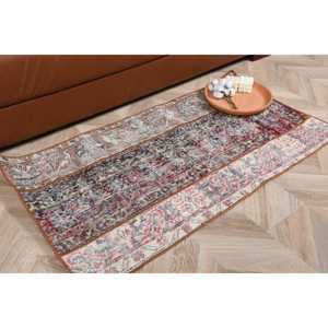 Tapis turc 2,1 x 3,9 pieds, petit tapis vintage, tapis floral rouge et bleu - Product Image 1