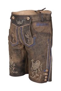 Mejor calidad alemán Trachten Bavarian Lederhosen Oktoberfest Kurz Goat Suede Lederhose 2025 - Product Image 4