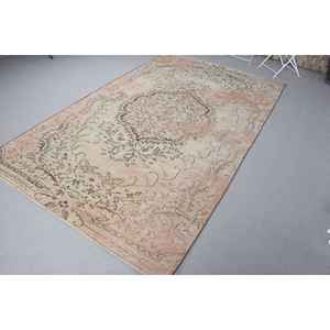 Tapis turc vintage 5,3x9,3 pi (162x282 cm), tapis ombré brun jaune - Product Image 3