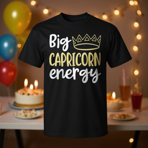 Camiseta de Cumpleaños con Diseño de Rey y Reina de Capricornio para Hombre, Ideal para Uso Promocional - Product Image 3