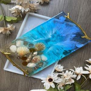 Plato artístico de resina para servir, diseño moderno hecho a mano, ideal para fiestas, celebraciones, entretenimiento o ocasiones de regalo con estilo - Product Image 4