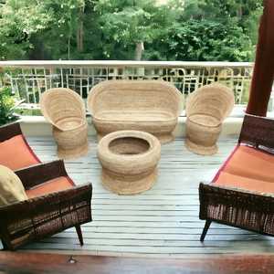 Ensemble de canapé en rotin osier de qualité supérieure à prix d'usine meubles avec table arrondie pour salons balcon jardin ensemble de canapé en rotin - Product Image 5