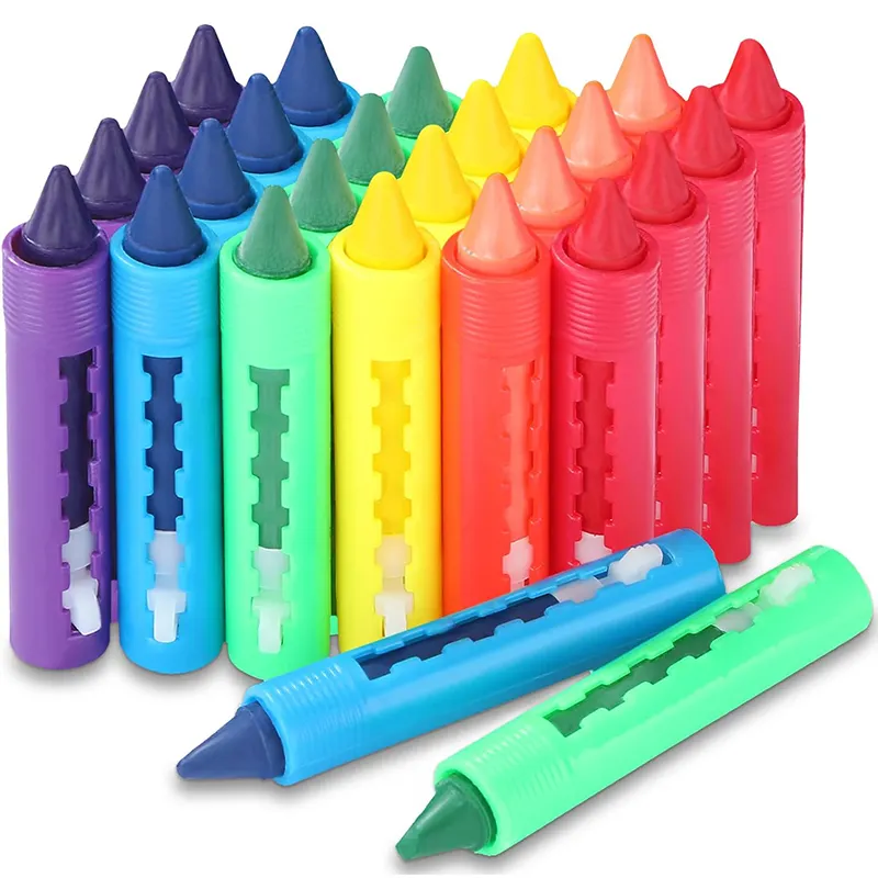 6 couleurs en gros salle de bain Crayons lavables et faciles à nettoyer Crayons de couleur adaptés aux jouets de bain pour enfants