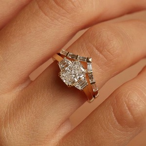 2024 Original Eternity Wedding Ring for Women Radiant Cut Diamond with GRA Certified VVS Moissanite 18K Gold - Product Image 6