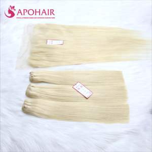 Mechones de pelo humano para mujeres negras, pelo liso virgen de visón 613, con encaje Frontal HD 13x4 13x6, producto en oferta - Product Image 1