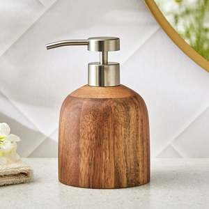 Stylish Wooden <b>Soap</b> <b>Dispenser</b> for Bathroom with High Quality Stainless Steel Pump and Natural Finish for Modern Homes - Product Image 1