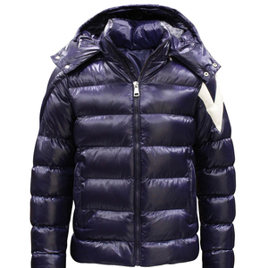 Chaqueta acolchada de manga larga de invierno de alta calidad para hombre con logotipo personalizado impreso, chaqueta acolchada al por mayor, chaquetas azules - Product Image 6