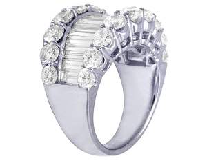 925 plata esterlina Iced Out Baguette & Round Moissanite Diamond hombres Hip Hop anillo para mujeres joyería de moda - Product Image 4