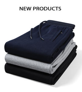 Pantalons de sport 100% coton pour hommes, taille personnalisée, décontractés, couleur unie, automne et hiver, pantalons de survêtement de haute qualité - Product Image 2