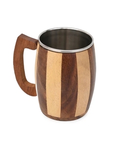 Tasse à café à bière élégante en bois de Sesham pour un usage quotidien Camping Voyage Tasses en plein air pour hommes Thé Tasse à café avec poignée - Product Image 4