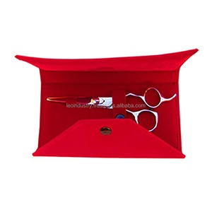 Red Barber Scissors <b>Kit</b>-Stainless Steel Sharp Blades - Product Image 1