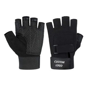 Guantes de gimnasio de peso pesado unisex, guantes deportivos de entrenamiento de medio dedo, guantes de cuero para ejercicio y levantamiento de pesas para competición - Product Image 1
