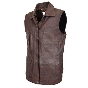 เสื้อกั๊กหนังสำหรับผู้ชายระบายอากาศได้ดีดีไซน์ใหม่ - Product Image 4