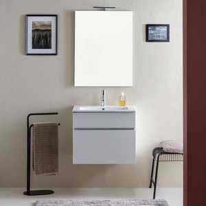 Mobile Bagno Sospeso in Legno Bianco da 60cm Shanghai, Elegante Set per Bagno - Product Image 2