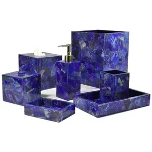 Ensemble de salle de bain design unique blanc et argent organisateur minimaliste adapté aux maisons bureaux salles de bain invités et spas - Product Image 4