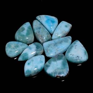 Lot de pierres précieuses Larimar 100% naturelles de haute qualité de qualité supérieure Lot de 10 pièces Forme mixte Larimar Cabochon Pectolite Pierre Lot Larimar Lo - Product Image 4