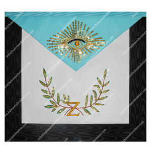 Scottish Rite AASR 4th Degree Apparel Tablier brodé personnalisé avec logo et brindilles - Product Image 1