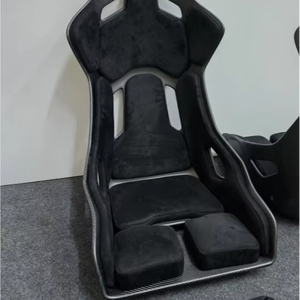 Popular Adjustable <b>Racing</b> Bucket <b>Seat</b> PVC Synthetic Leather Carbon Fiber Fiberglass Rear Interior Accessories Sturdy Design - Product Image 1