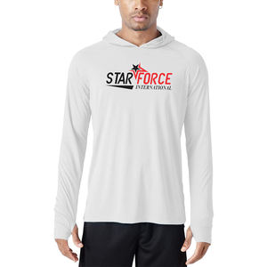 Manches longues athlétique pêche éruptions cutanées Logo personnalisé UPF 50 + Protection solaire T-shirts à capuche Anti-UV hommes - Product Image 3
