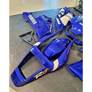 Kit Carene Moto Yamaha R6 1999-2002 in Plastica ABS Blu Nuove con Fori di Montaggio Pre-forati - Product Image 1