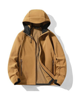 แจ็กเก็ตเดินป่ากลางแจ้งพร้อมฮู้ดกันลมกันน้ำและปิดซิป - Product Image 1