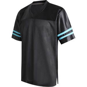 Camiseta de fútbol americano de alta visibilidad con detalles de tira brillante, duradera, transpirable, marca personalizada, mangas cortas a rayas - Product Image 1