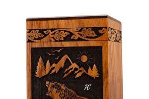 กล่องใส่โกศรูปหมีโรสวูดทำมือกล่องใส่เถ้ากระดูกสำหรับตกแต่ง - Product Image 4