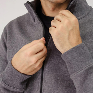 Ensemble de survêtements de sport d'hiver à motif uni et décontracté pour hommes Vente en gros de vêtements avec logo personnalisé Survêtement écologique pour hommes - Product Image 5
