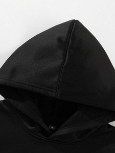 Tendance pull à capuche hommes imprimé fermeture éclair Style respirant confortable coton/polyester polaire thermique pour l'hiver - Product Image 4