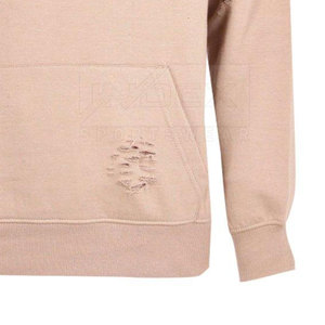 Street Style Custom Oversize Distressed <b>Hoodies</b> Blank <b>Plain</b> Bulk Winter Men's Distressed <b>Hoodies</b> - Product Image 5
