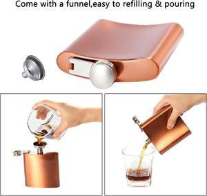 Nouvelle conception liqueur flacon de hanche en acier inoxydable or 6oz flacon de hanche en acier inoxydable métal en acier inoxydable flacon de hanche personnalisé - Product Image 2