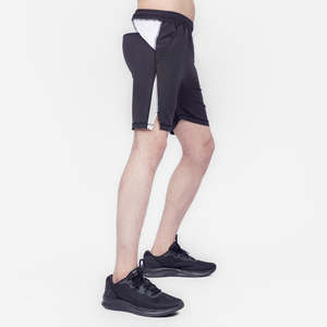 Shorts Deportivos 100% Poliéster con Cintura Elástica, Shorts Negros de Cintura Alta para Gimnasio con Logos Tejidos, Shorts para Deportes - Product Image 4