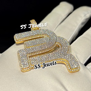 จี้ PR สร้อยคอฮิปฮอปชุบทอง925เงิน Moissanite สำหรับผู้ชายและผู้หญิงที่กำหนดเอง - Product Image 1