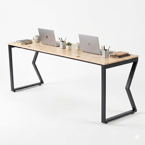 Mconcept HBMC032 Computer <b>Desk</b> 200x60cm Rubberwood with Iron Legs - Product Image 1
