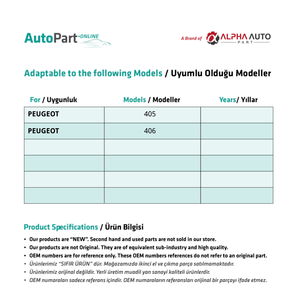 Engrenage intérieur de moteur en verre pour Peugeot 405, 406 (expédition du fabricant turc) Code produit: FD113031 - Product Image 2