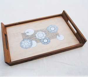 Organisateur de nourriture Plateaux de service Plateaux en bois avec poignées pour artisanat et décoration - Product Image 5