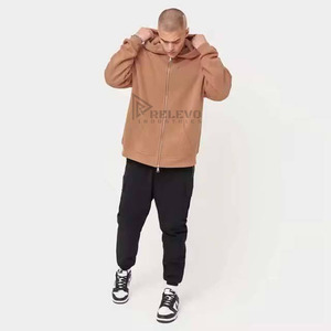 Nueva Sudadera con Capucha Personalizada con Cremallera, Sudadera de Algodón con Cremallera Completa, Estilo Desgastado y Decolorado por el Sol, Sudadera Holgada para Hombre - Product Image 4