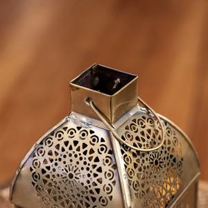 Tabletop Decorations Gold Antique Metal Moroccan <b>Tealight</b> <b>Candle</b> <b>Holder</b> Lantern for Ramadan Home - Product Image 3