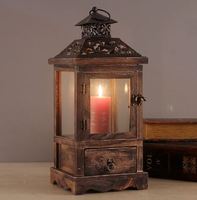 Haute Qualité Lanterne Antique Chandeliers En Bois Lanterne Bougeoir Or Vente En Gros Fabricant Fournisseur