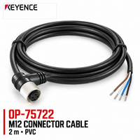 Câble de capteur KEYENCE OP-75722 d'origine M12 4 broches, 2 m, connecteur en PVC en forme de L pour l'automatisation industrielle
