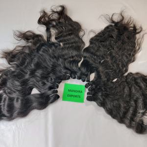 Extensions de cheveux humains vierges indiennes de temple, 100% en gros, pas cher, machine à double trame, naturellement ondulé, noir, fournisseur, Remy - Product Image 6