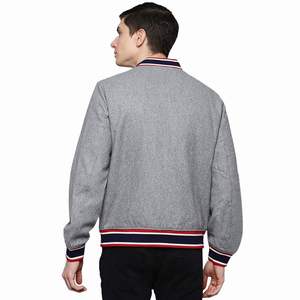 Chaquetas a prueba de viento para hombre, ropa informal de lana de Color gris, de invierno, universidad, con logotipo privado - Product Image 2