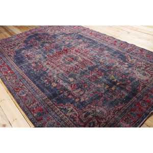 Alfombra Turca, Alfombra Extra Grande de 7x10,3 pies, Alfombra Azul Ikat - Product Image 4