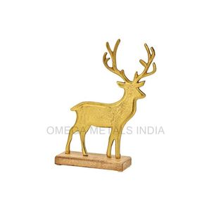 Figura de Reno Plateada con Base de Madera Marrón, Adorno Navideño para Decoraciones de Navidad - Product Image 6